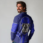 Canterbury Bankstown Bulldogs Rugby Mascot Long Sleeve Polo Shirt Australian Rugby Culture - Tribal Inspired Bulldog