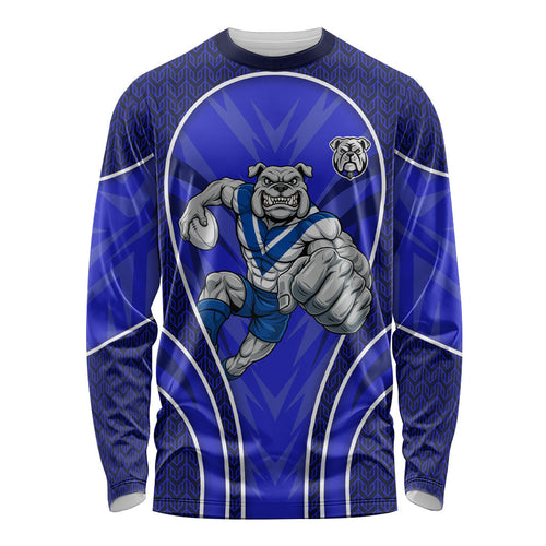 Canterbury Bankstown Bulldogs Rugby Mascot Long Sleeve Shirt Australian Rugby Culture - Tribal Inspired Bulldog