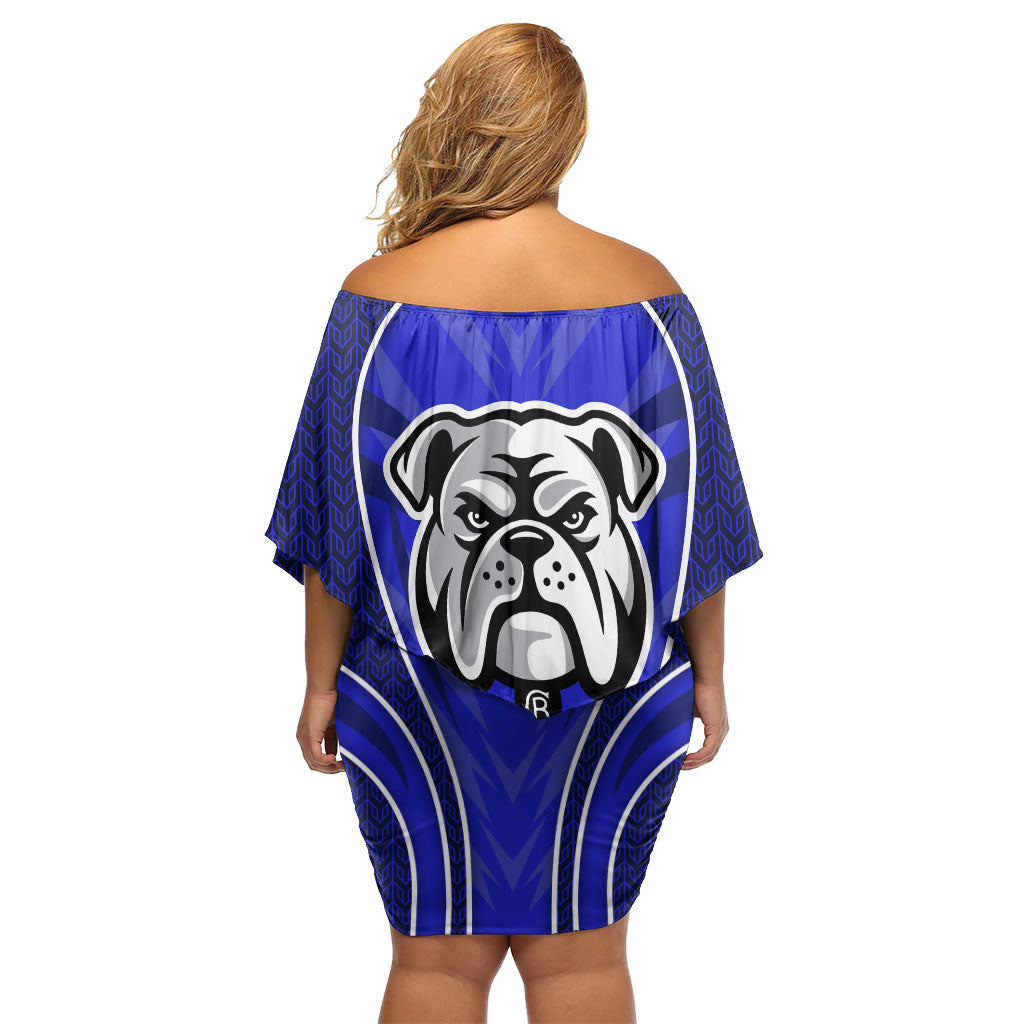 Canterbury Bankstown Bulldogs Rugby Mascot Off Shoulder Short Dress Australian Rugby Culture - Tribal Inspired Bulldog