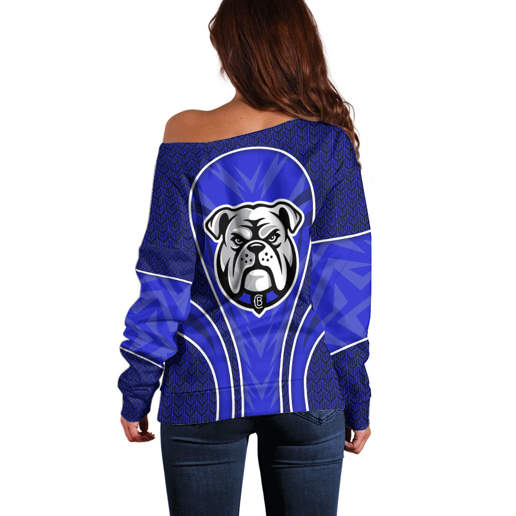 Canterbury Bankstown Bulldogs Rugby Mascot Off Shoulder Sweater Australian Rugby Culture - Tribal Inspired Bulldog