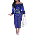 Canterbury Bankstown Bulldogs Rugby Mascot Off The Shoulder Long Sleeve Dress Australian Rugby Culture - Tribal Inspired Bulldog