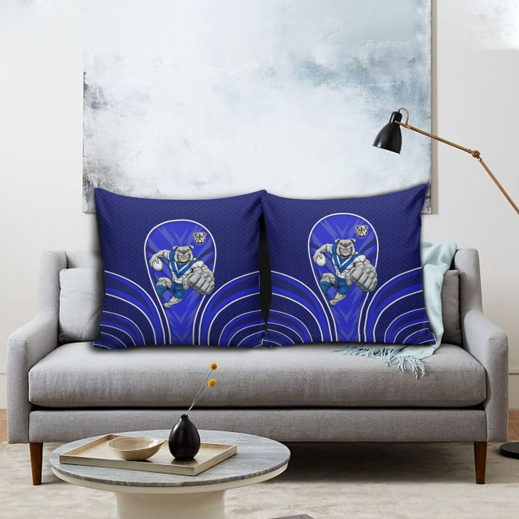 Canterbury Bankstown Bulldogs Rugby Mascot Pillow Cover Australian Rugby Culture - Tribal Inspired Bulldog