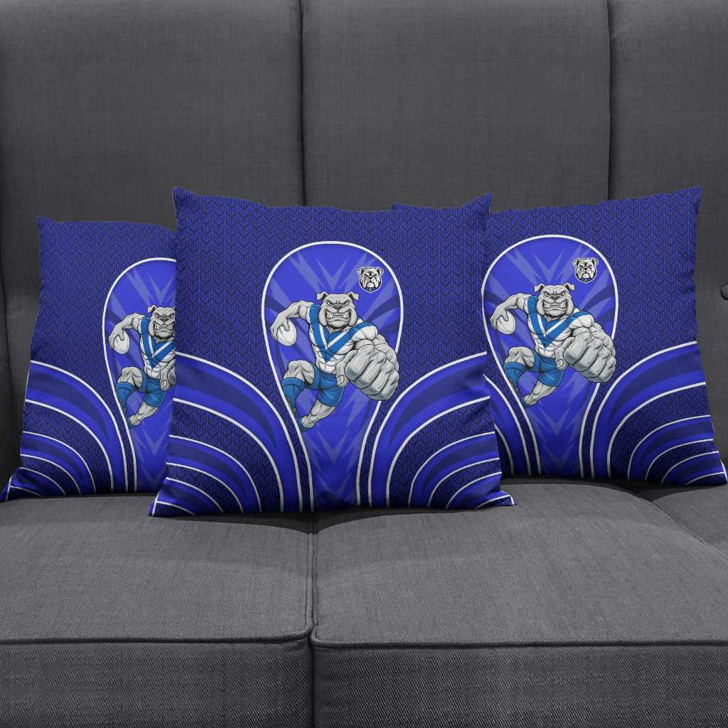 Canterbury Bankstown Bulldogs Rugby Mascot Pillow Cover Australian Rugby Culture - Tribal Inspired Bulldog