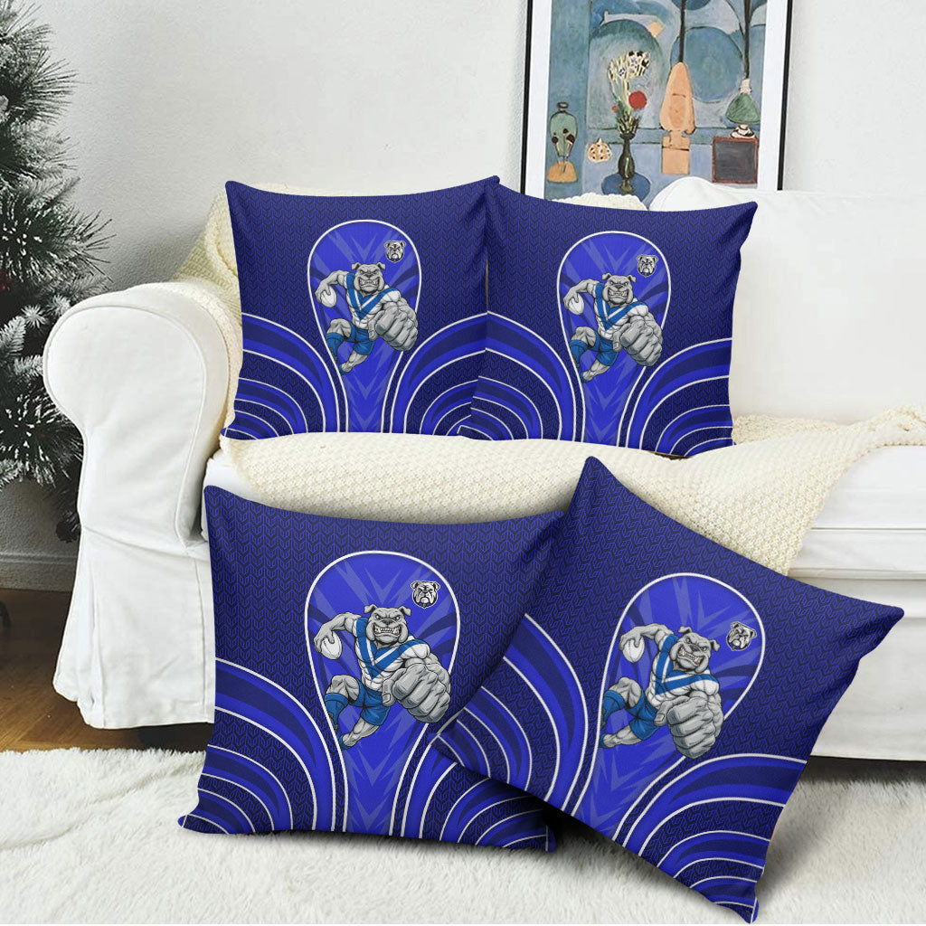 Canterbury Bankstown Bulldogs Rugby Mascot Pillow Cover Australian Rugby Culture - Tribal Inspired Bulldog