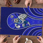 Canterbury Bankstown Bulldogs Rugby Mascot Puzzle Australian Rugby Culture - Tribal Inspired Bulldog