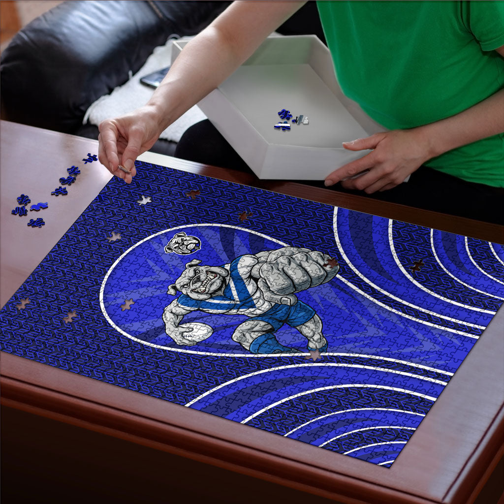 Canterbury Bankstown Bulldogs Rugby Mascot Puzzle Australian Rugby Culture - Tribal Inspired Bulldog