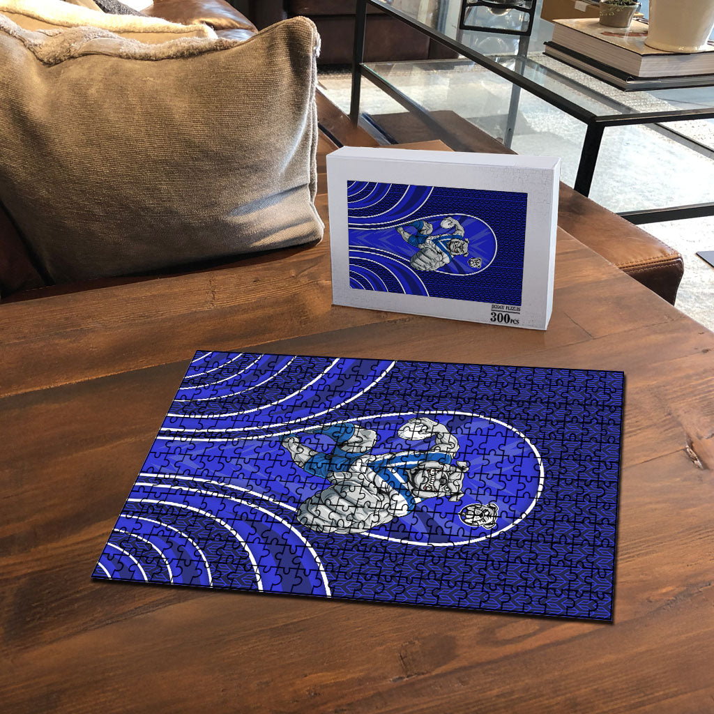 Canterbury Bankstown Bulldogs Rugby Mascot Puzzle Australian Rugby Culture - Tribal Inspired Bulldog