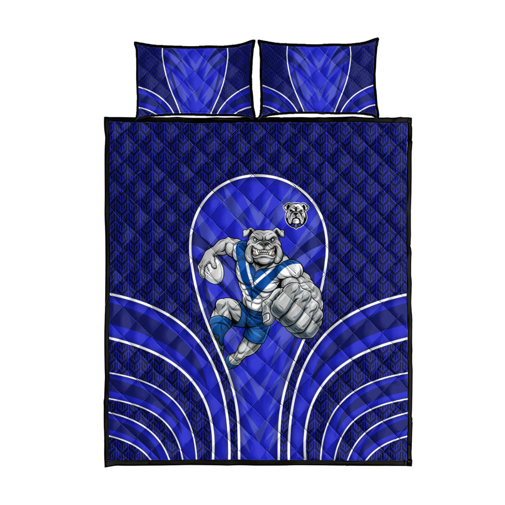 Canterbury Bankstown Bulldogs Rugby Mascot Quilt Bed Set Australian Rugby Culture - Tribal Inspired Bulldog