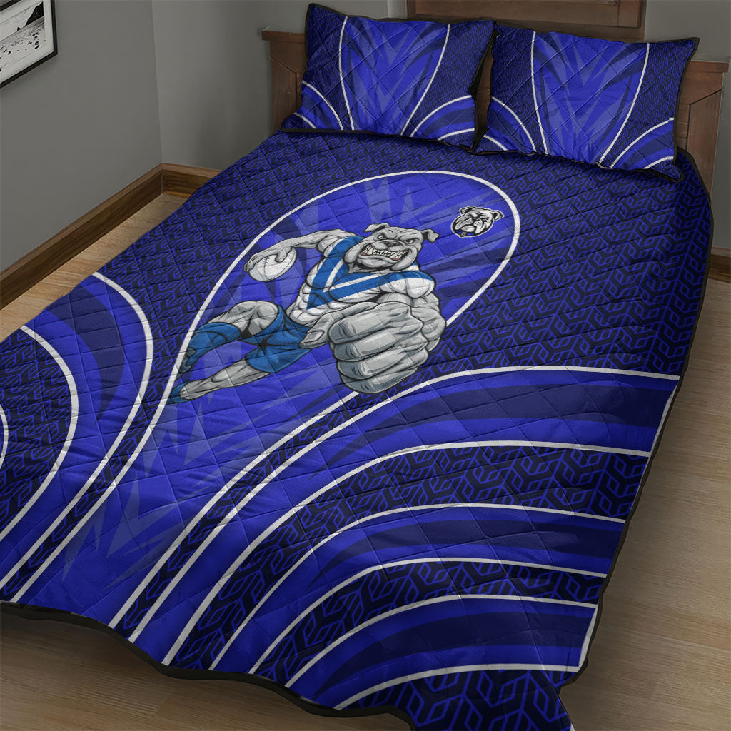 Canterbury Bankstown Bulldogs Rugby Mascot Quilt Bed Set Australian Rugby Culture - Tribal Inspired Bulldog