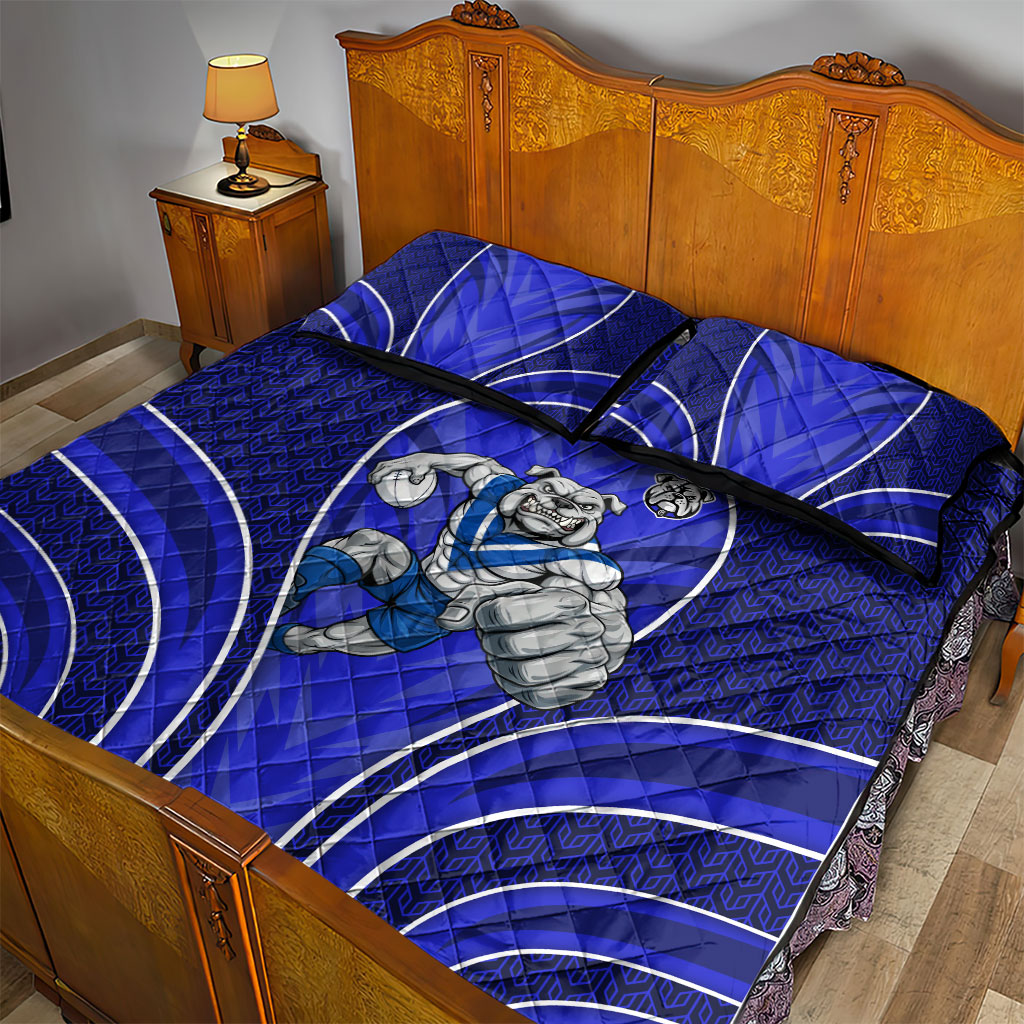 Canterbury Bankstown Bulldogs Rugby Mascot Quilt Bed Set Australian Rugby Culture - Tribal Inspired Bulldog
