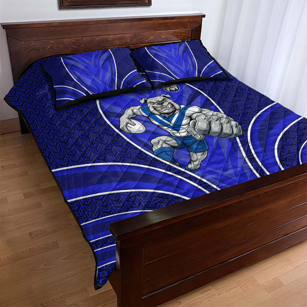 Canterbury Bankstown Bulldogs Rugby Mascot Quilt Bed Set Australian Rugby Culture - Tribal Inspired Bulldog