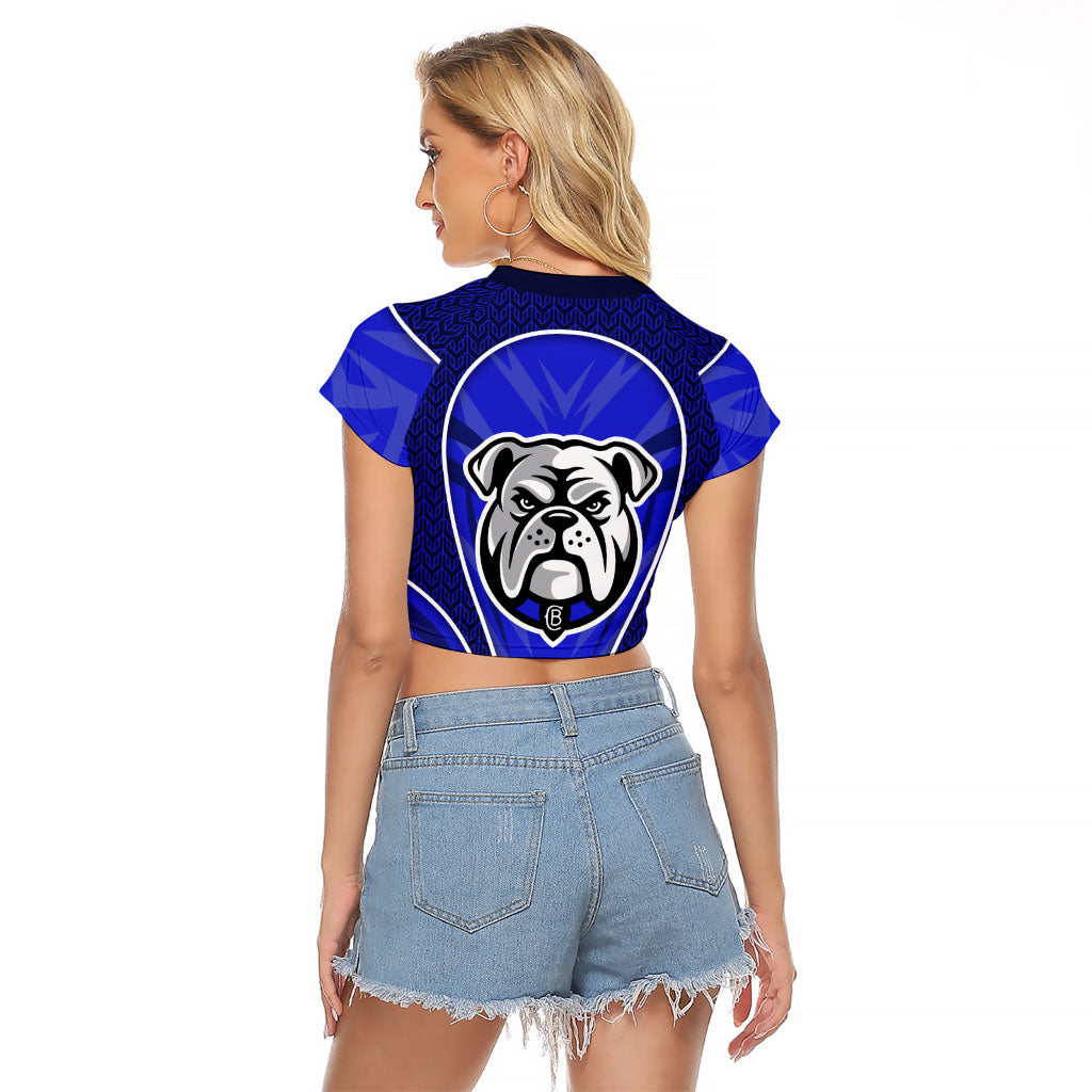 Canterbury Bankstown Bulldogs Rugby Mascot Raglan Cropped T Shirt Australian Rugby Culture - Tribal Inspired Bulldog