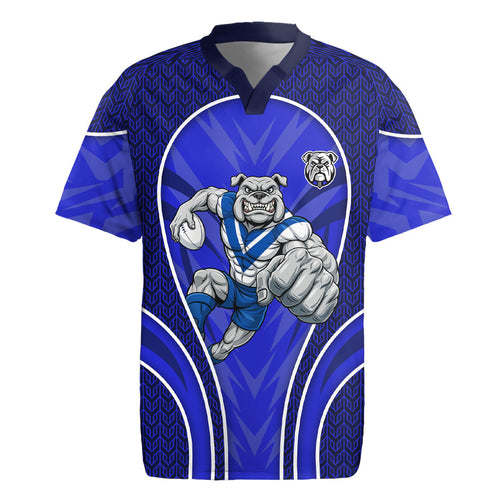 Canterbury Bankstown Bulldogs Rugby Mascot Rugby Jersey Australian Rugby Culture - Tribal Inspired Bulldog