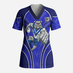 Canterbury Bankstown Bulldogs Rugby Mascot Scrub Top Australian Rugby Culture - Tribal Inspired Bulldog