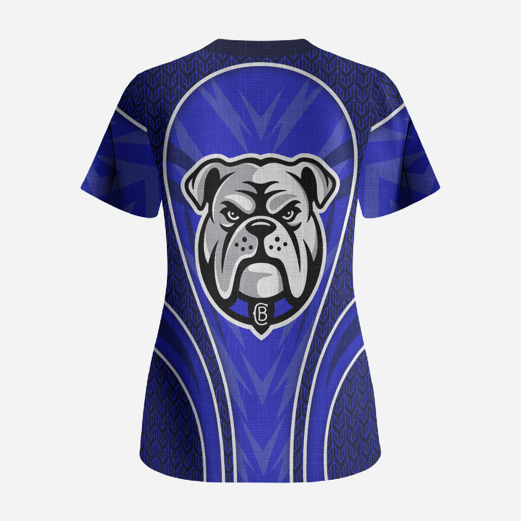 Canterbury Bankstown Bulldogs Rugby Mascot Scrub Top Australian Rugby Culture - Tribal Inspired Bulldog