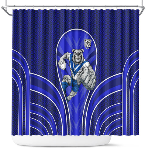 Canterbury Bankstown Bulldogs Rugby Mascot Shower Curtain Australian Rugby Culture - Tribal Inspired Bulldog