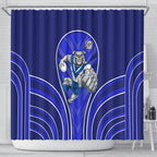 Canterbury Bankstown Bulldogs Rugby Mascot Shower Curtain Australian Rugby Culture - Tribal Inspired Bulldog