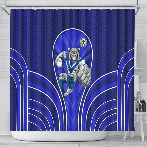 Canterbury Bankstown Bulldogs Rugby Mascot Shower Curtain Australian Rugby Culture - Tribal Inspired Bulldog