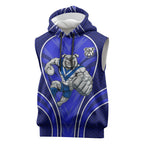 Canterbury Bankstown Bulldogs Rugby Mascot Sleeveless Hoodie Australian Rugby Culture - Tribal Inspired Bulldog