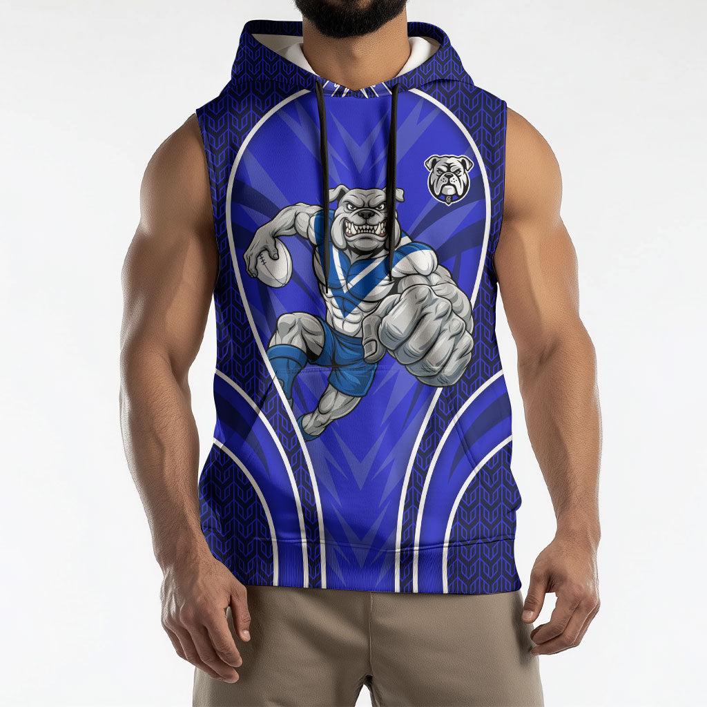 Canterbury Bankstown Bulldogs Rugby Mascot Sleeveless Hoodie Australian Rugby Culture - Tribal Inspired Bulldog