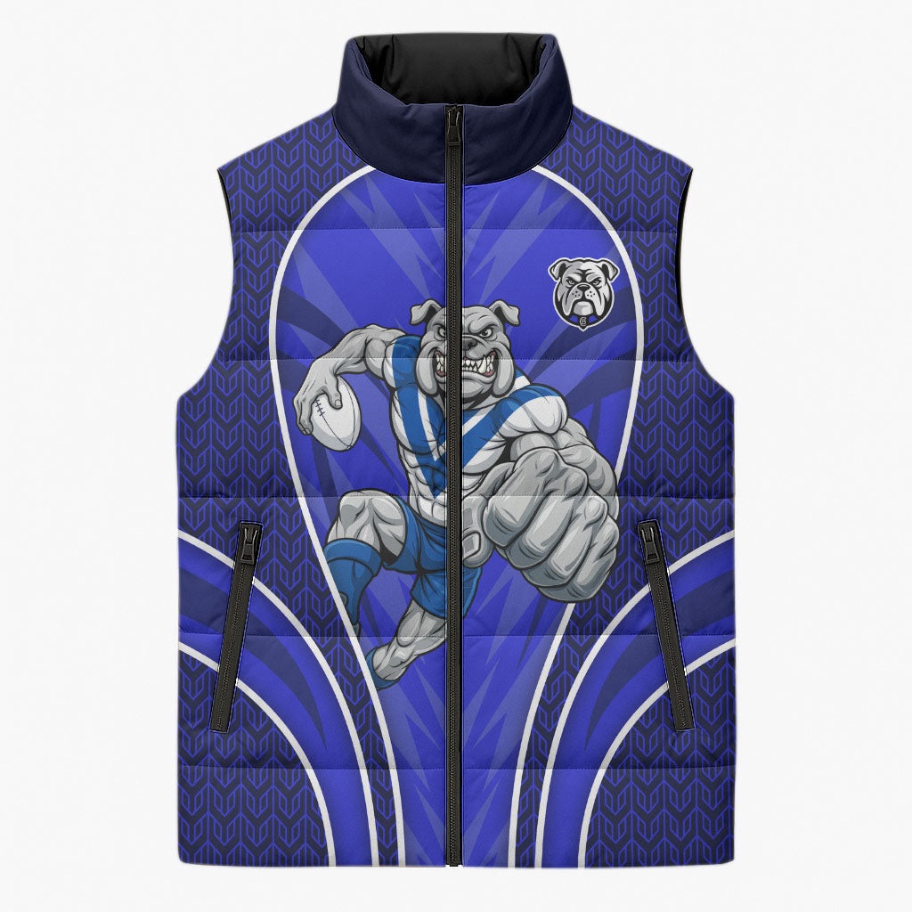 Canterbury Bankstown Bulldogs Rugby Mascot Sleeveless Puffer Jacket Australian Rugby Culture - Tribal Inspired Bulldog