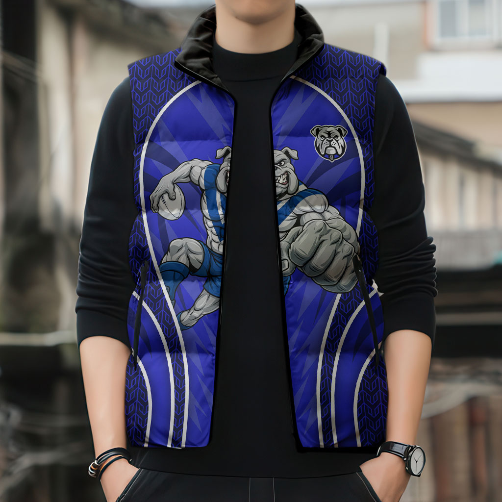 Canterbury Bankstown Bulldogs Rugby Mascot Sleeveless Puffer Jacket Australian Rugby Culture - Tribal Inspired Bulldog