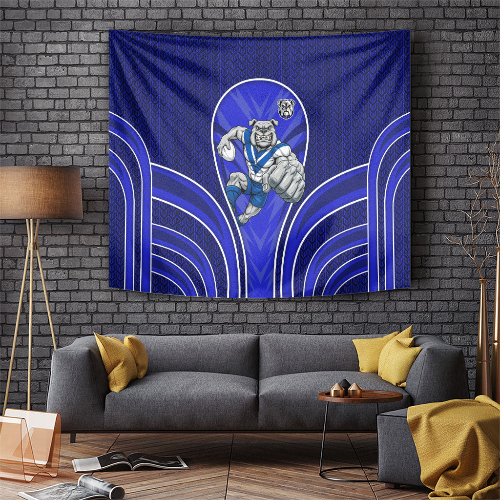 Canterbury Bankstown Bulldogs Rugby Mascot Tapestry Australian Rugby Culture - Tribal Inspired Bulldog