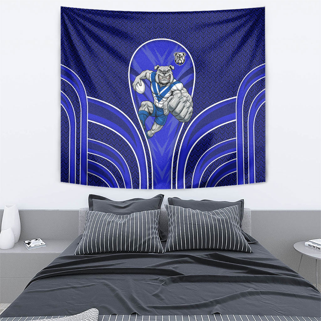 Canterbury Bankstown Bulldogs Rugby Mascot Tapestry Australian Rugby Culture - Tribal Inspired Bulldog