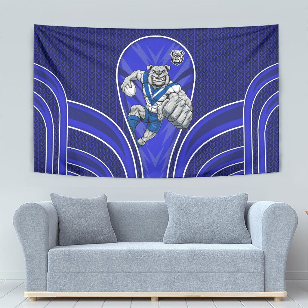 Canterbury Bankstown Bulldogs Rugby Mascot Tapestry Australian Rugby Culture - Tribal Inspired Bulldog