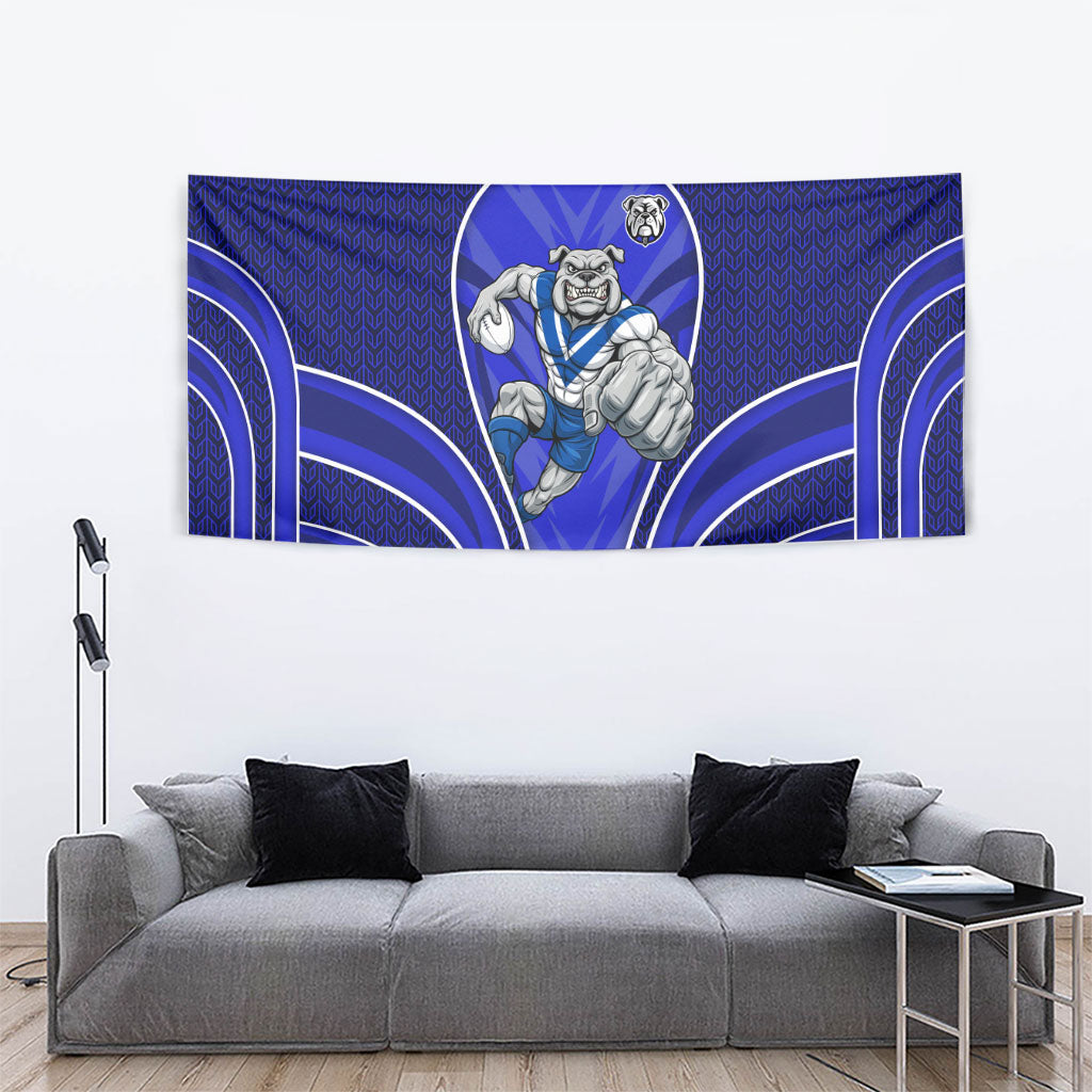 Canterbury Bankstown Bulldogs Rugby Mascot Tapestry Australian Rugby Culture - Tribal Inspired Bulldog