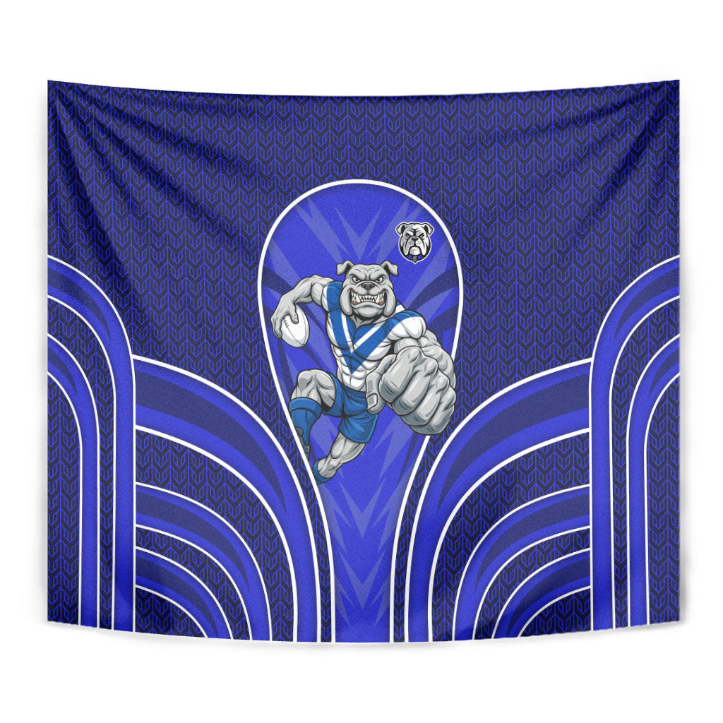 Canterbury Bankstown Bulldogs Rugby Mascot Tapestry Australian Rugby Culture - Tribal Inspired Bulldog