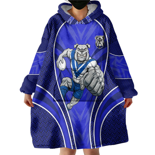 Canterbury Bankstown Bulldogs Rugby Mascot Wearable Blanket Hoodie Australian Rugby Culture - Tribal Inspired Bulldog