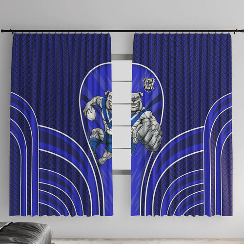 Canterbury Bankstown Bulldogs Rugby Mascot Window Curtain Australian Rugby Culture - Tribal Inspired Bulldog
