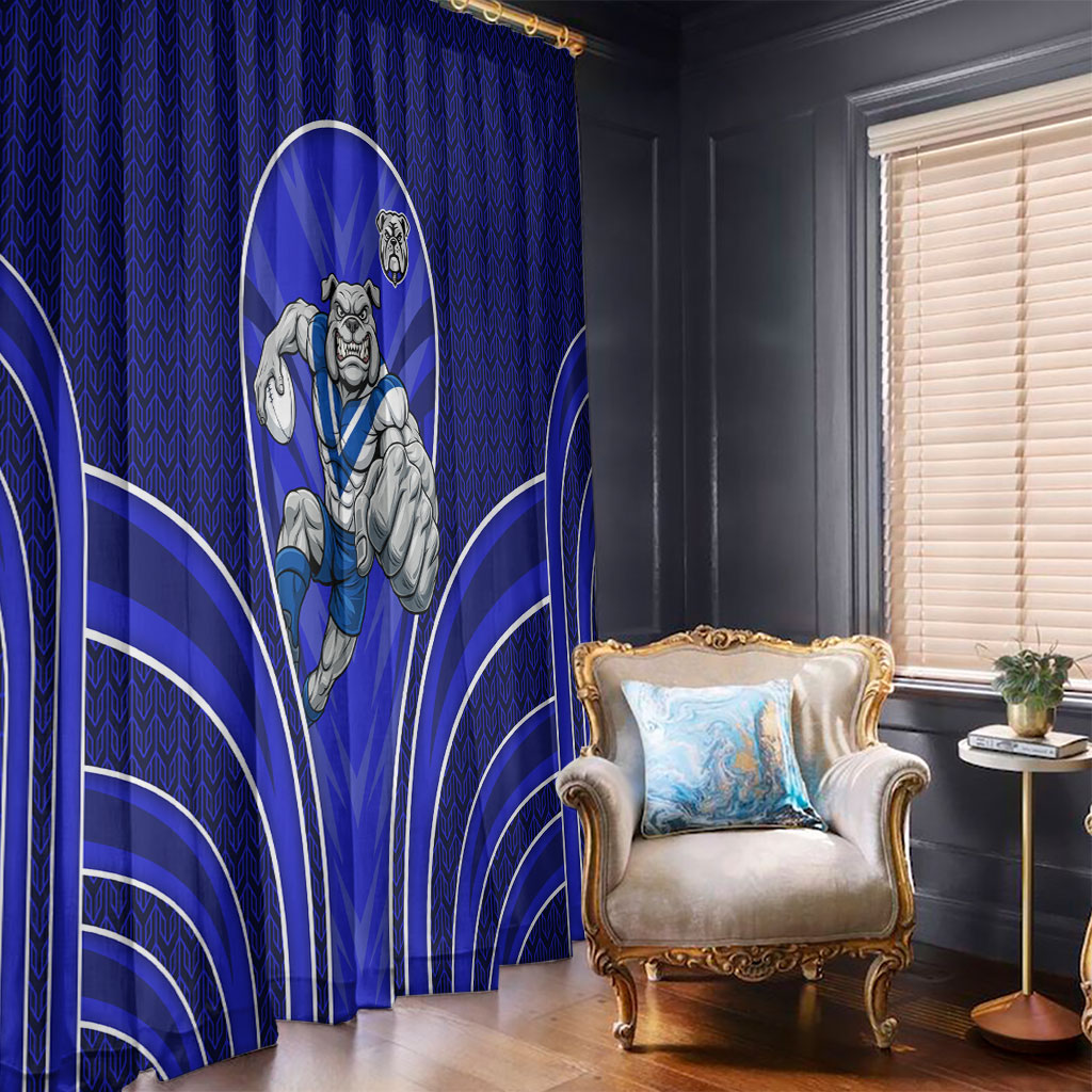 Canterbury Bankstown Bulldogs Rugby Mascot Window Curtain Australian Rugby Culture - Tribal Inspired Bulldog