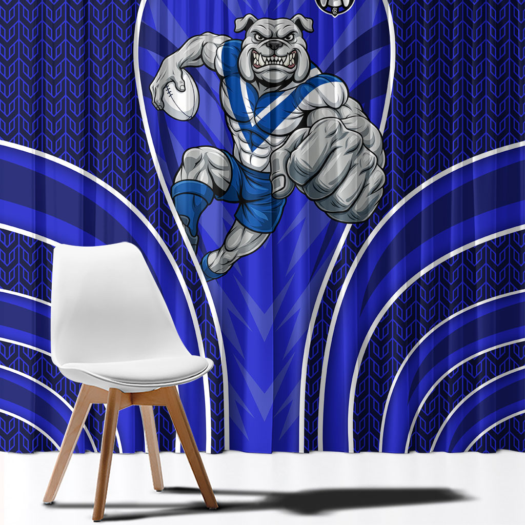 Canterbury Bankstown Bulldogs Rugby Mascot Window Curtain Australian Rugby Culture - Tribal Inspired Bulldog