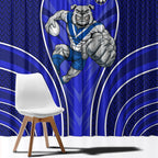 Canterbury Bankstown Bulldogs Rugby Mascot Window Curtain Australian Rugby Culture - Tribal Inspired Bulldog