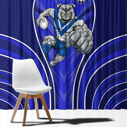 Canterbury Bankstown Bulldogs Rugby Mascot Window Curtain Australian Rugby Culture - Tribal Inspired Bulldog