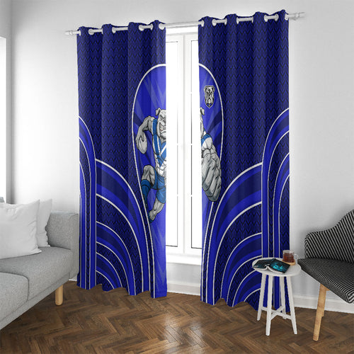 Canterbury Bankstown Bulldogs Rugby Mascot Window Curtain Australian Rugby Culture - Tribal Inspired Bulldog