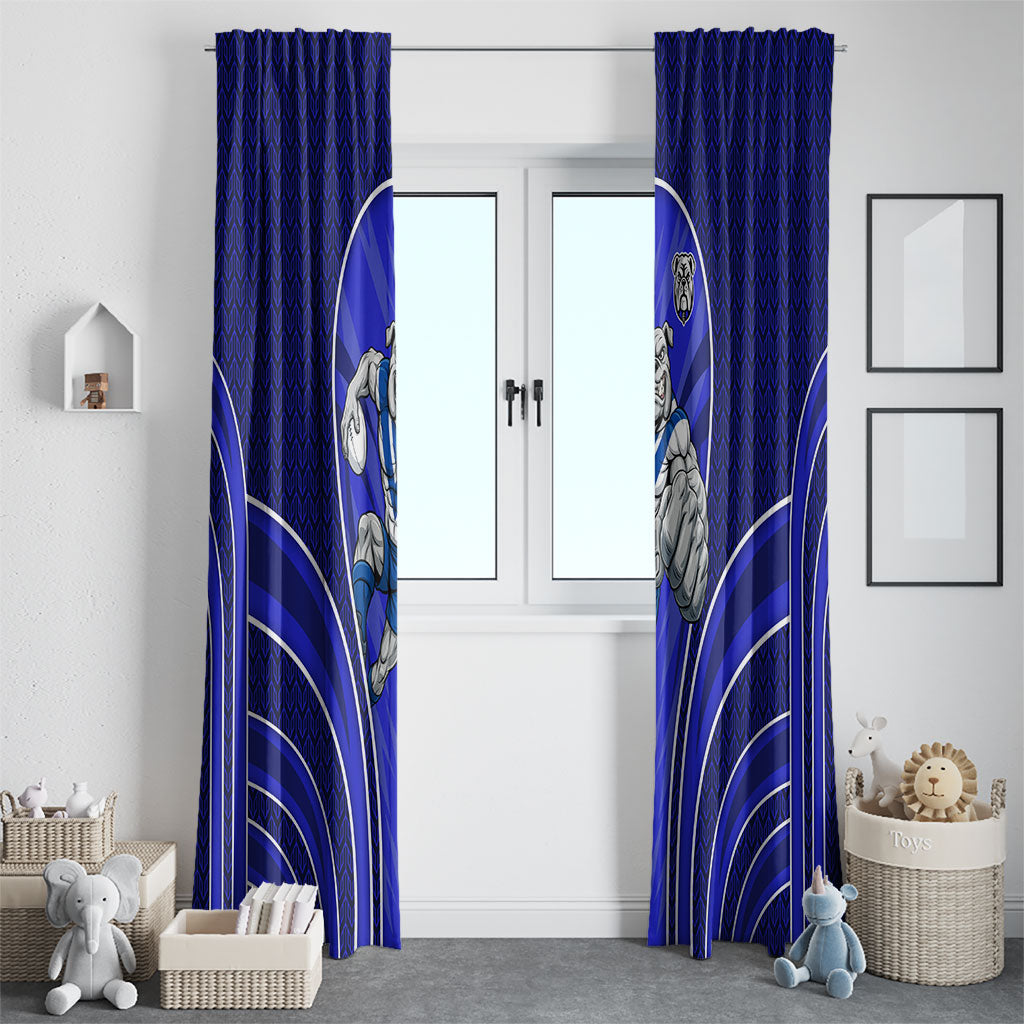 Canterbury Bankstown Bulldogs Rugby Mascot Window Curtain Australian Rugby Culture - Tribal Inspired Bulldog