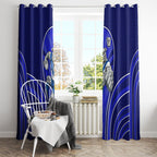 Canterbury Bankstown Bulldogs Rugby Mascot Window Curtain Australian Rugby Culture - Tribal Inspired Bulldog