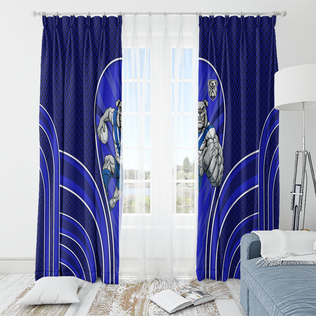 Canterbury Bankstown Bulldogs Rugby Mascot Window Curtain Australian Rugby Culture - Tribal Inspired Bulldog