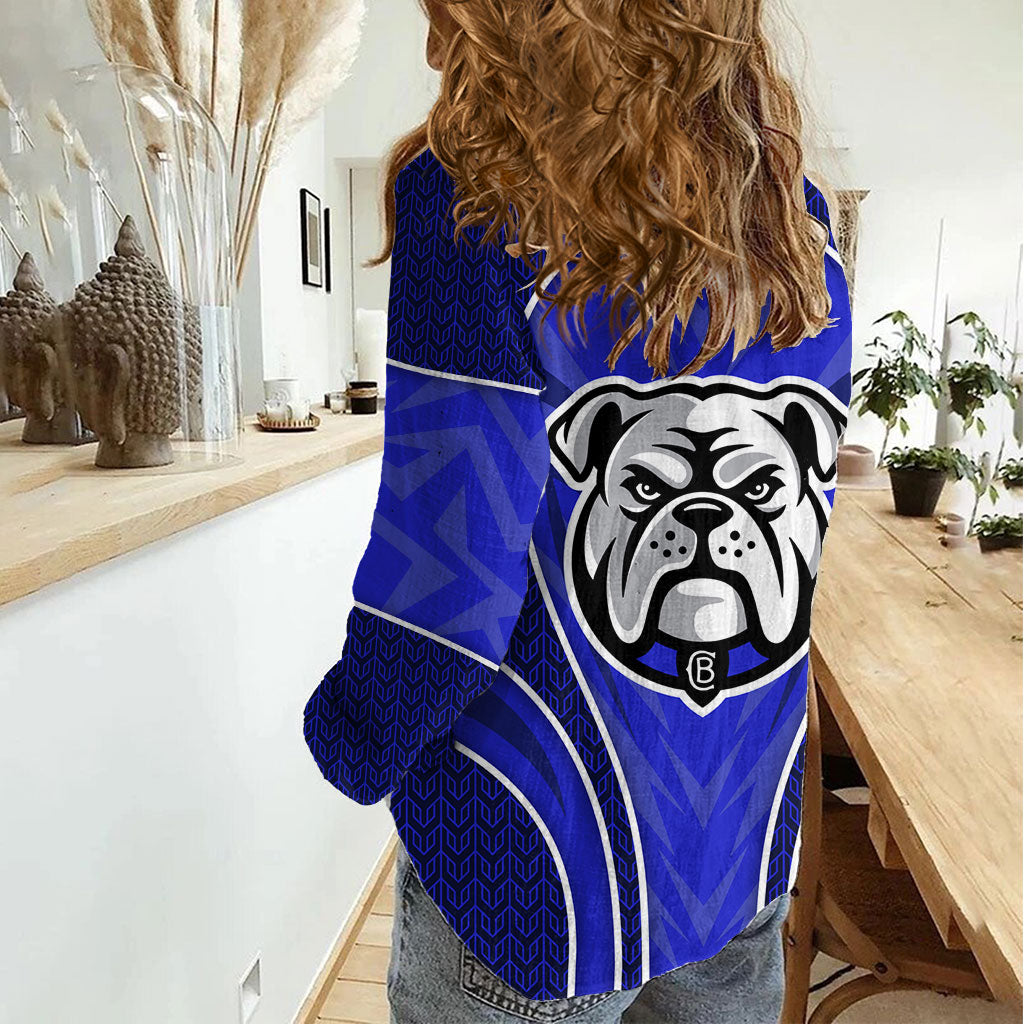 Canterbury Bankstown Bulldogs Rugby Mascot Women Casual Shirt Australian Rugby Culture - Tribal Inspired Bulldog