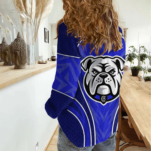 Canterbury Bankstown Bulldogs Rugby Mascot Women Casual Shirt Australian Rugby Culture - Tribal Inspired Bulldog