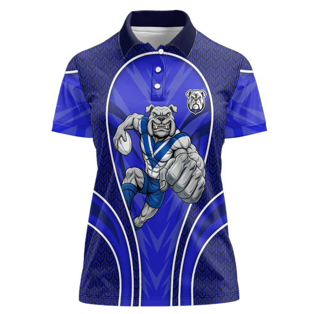 Canterbury Bankstown Bulldogs Rugby Mascot Women Polo Shirt Australian Rugby Culture - Tribal Inspired Bulldog