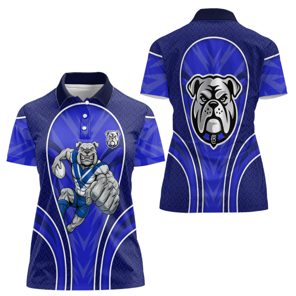 Canterbury Bankstown Bulldogs Rugby Mascot Women Polo Shirt Australian Rugby Culture - Tribal Inspired Bulldog