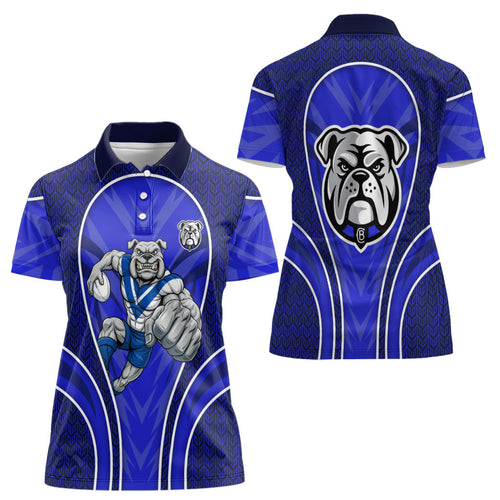 Canterbury Bankstown Bulldogs Rugby Mascot Women Polo Shirt Australian Rugby Culture - Tribal Inspired Bulldog