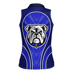 Canterbury Bankstown Bulldogs Rugby Mascot Women Sleeveless Polo Shirt Australian Rugby Culture - Tribal Inspired Bulldog
