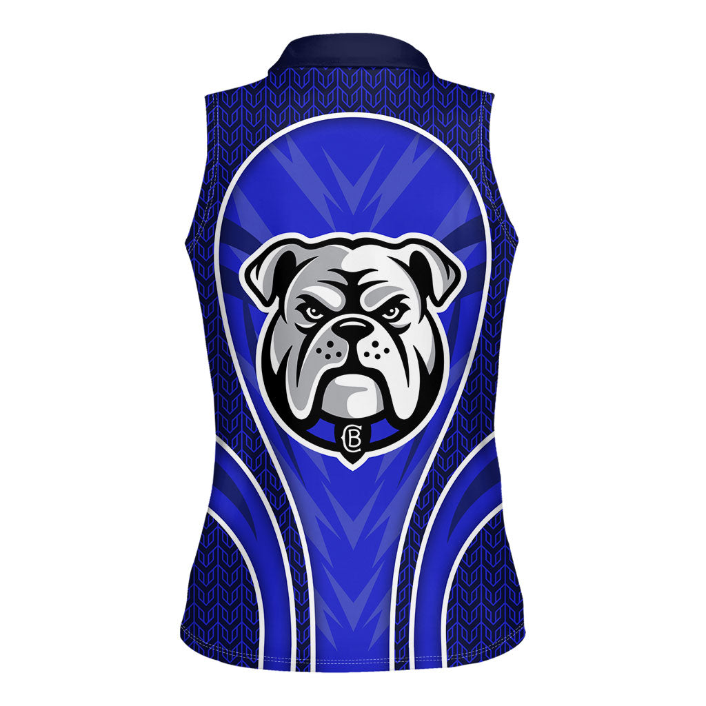 Canterbury Bankstown Bulldogs Rugby Mascot Women Sleeveless Polo Shirt Australian Rugby Culture - Tribal Inspired Bulldog
