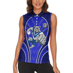 Canterbury Bankstown Bulldogs Rugby Mascot Women Sleeveless Polo Shirt Australian Rugby Culture - Tribal Inspired Bulldog