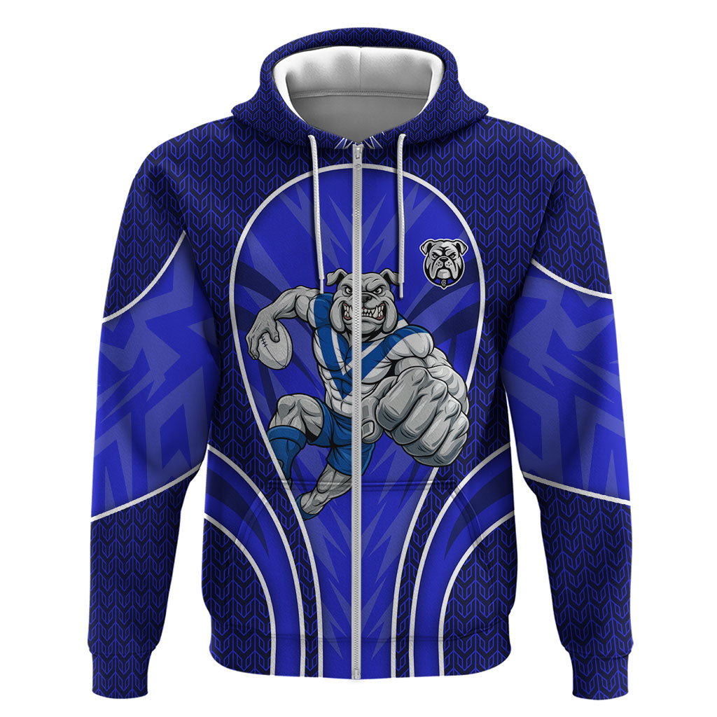 Canterbury Bankstown Bulldogs Rugby Mascot Zip Hoodie Australian Rugby Culture - Tribal Inspired Bulldog